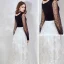 Affordable Black White Evening Dresses  2020 A-Line / Princess V-Neck Puffy Long Sleeve Spotted Tulle Star Appliques Lace Floor-Length / Long Ruffle Formal Dresses