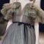 Élégant Vert Cendré Dégradé De Couleur Champagne Dansant Robe De Bal 2020 Princesse Transparentes Col v profond Bretelles Spaghetti Manches Courtes Ceinture Glitter Tulle Longue Volants Dos Nu Robe De Ceremonie