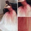 Élégant Rouge Dégradé De Couleur Robe De Soirée 2020 Princesse Bretelles Spaghetti Manches Courtes Glitter Tulle Paillettes Longue Volants Dos Nu Robe De Ceremonie