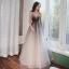Sexy Marron Dégradé De Couleur Robe De Soirée 2020 Princesse Transparentes Col v profond Sans Manches Bretelles Spaghetti Glitter Tulle Ceinture Longue Volants Dos Nu Robe De Ceremonie
