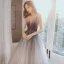 Sexy Marron Dégradé De Couleur Robe De Soirée 2020 Princesse Transparentes Col v profond Sans Manches Bretelles Spaghetti Glitter Tulle Ceinture Longue Volants Dos Nu Robe De Ceremonie