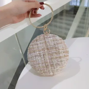Mode Champagner Flechten Clutch Tasche 2020 Metall Strass