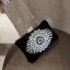 Chic / Belle Noire Daim Carrés Pochette 2020 Métal Faux Diamant