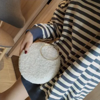 Chic Belle Blanche De Laine Pochette 2020 Métal Faux Diamant