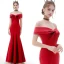 Affordable Champagne Evening Dresses  2020 Trumpet / Mermaid Off-The-Shoulder Short Sleeve Floor-Length / Long Ruffle Backless Formal Dresses