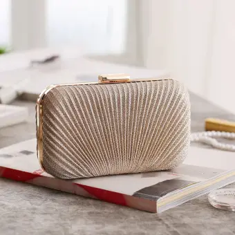 Chic Beautiful Gold Ruffle Square Clutch Bags 2020