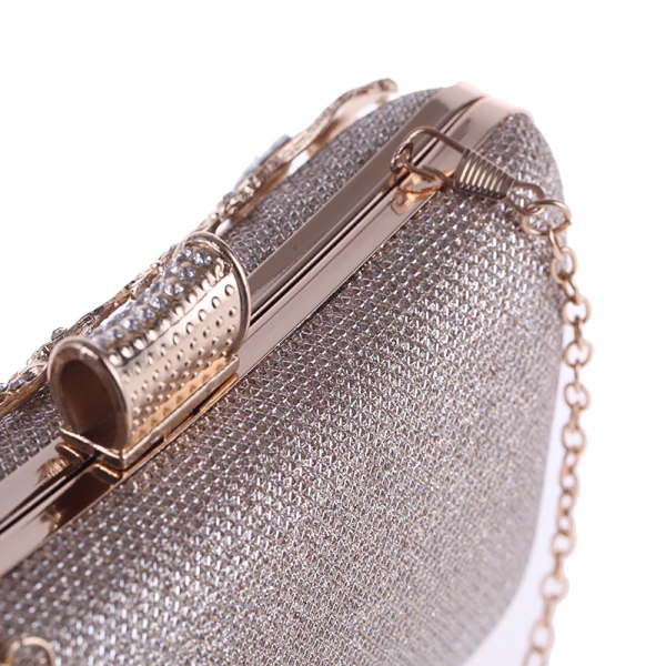 Mode Champagne Rhinestone Vierkante Handtassen 2020