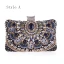 Chic / Belle Noire Carrés Pochette 2020 Métal Faux Diamant Perlage