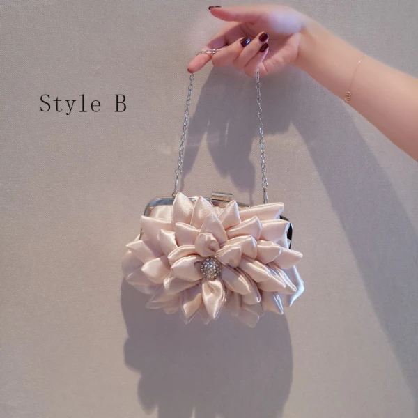 Unique Champagne Fleur Pochette 2020 Métal Faux Diamant
