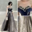 Chic / Belle Transparentes Bleu Marine Robe De Soirée 2020 Princesse Encolure Dégagée Sans Manches Appliques Paillettes Longue Volants Dos Nu Robe De Ceremonie