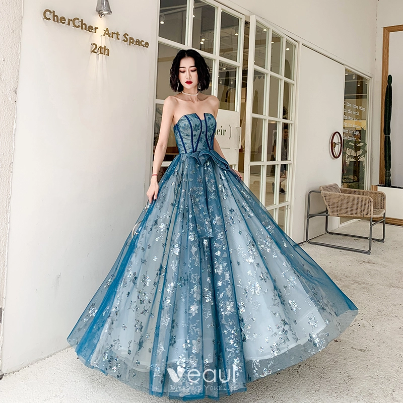 Elegant blue clearance evening gowns