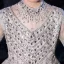Vintage / Retro Grey See-through Flower Girl Dresses 2020 A-Line / Princess High Neck Long Sleeve Beading Rhinestone Floor-Length / Long Ruffle