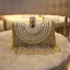 Fashion Gold Square Clutch Bags 2020 Metal Beading Pearl Rhinestone Tassel