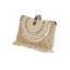 Fashion Gold Square Clutch Bags 2020 Metal Beading Pearl Rhinestone Tassel