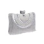 Fashion Gold Square Clutch Bags 2020 Metal Beading Pearl Rhinestone Tassel
