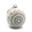 Chic / Beautiful Silver Round Clutch Bags 2020 Metal Beading Pearl Rhinestone