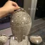 Chic / Beautiful Silver Round Clutch Bags 2020 Metal Beading Pearl Rhinestone