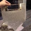 Chic / Beautiful Silver Round Clutch Bags 2020 Metal Beading Pearl Rhinestone