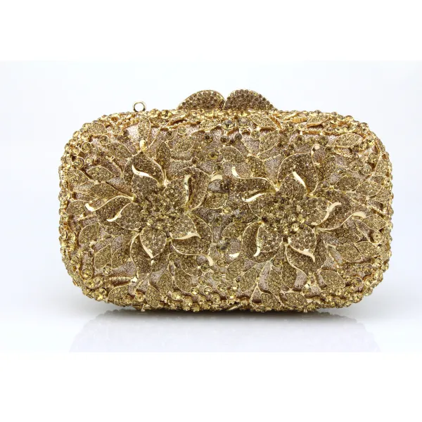 Amazing / Unique Silver Clutch Bags Beading Pierced Rhinestone Metal Evening Party Accessories 2019