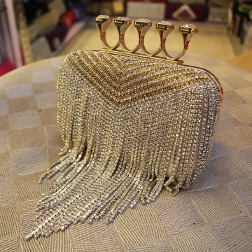 Moda Srebrny Kwadratowe Kopertówki 2020 Metal Rhinestone Kutas