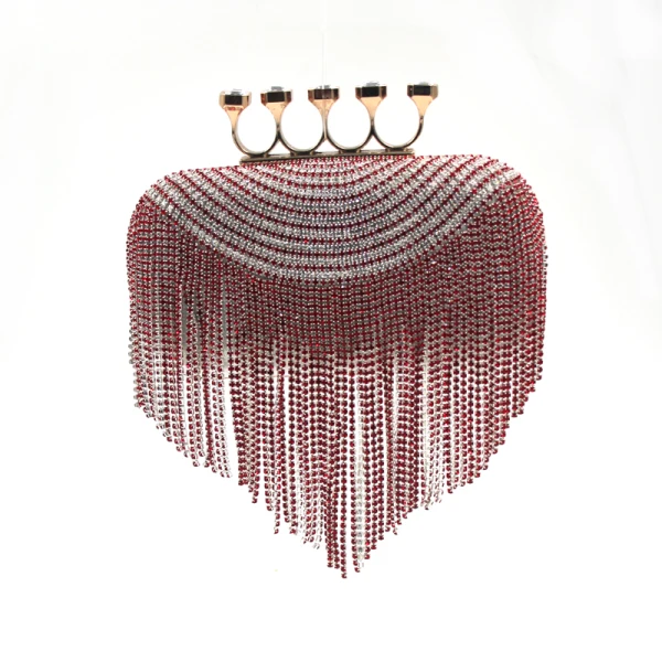 Mode Argenté Carrés Pochette 2020 Métal Faux Diamant Gland