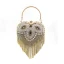 Mote Gull Hjerteformet Håndvesken  2020 Metall Perle Rhinestone Dusk
