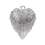Mode Argenté Cuir Verni Forme de coeur Pochette 2020 Métal Faux Diamant Gland