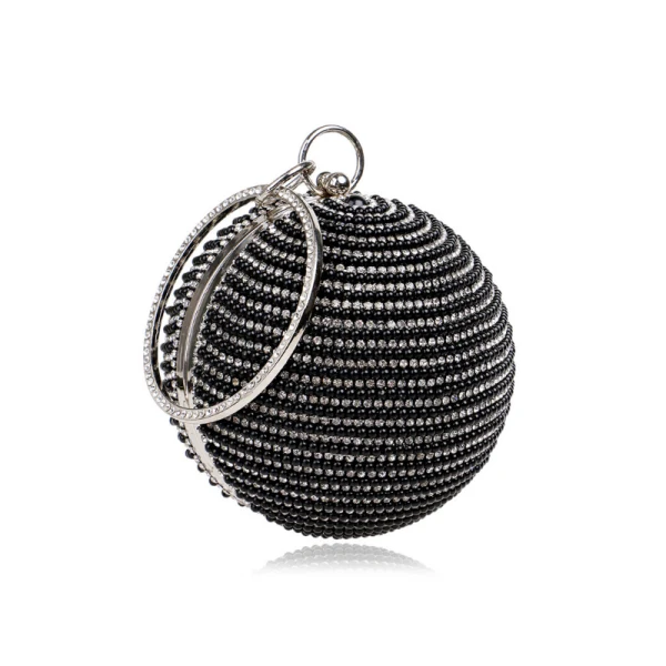 Chic / Beautiful Gold Rhinestone Pearl Round Clutch Bags 2020