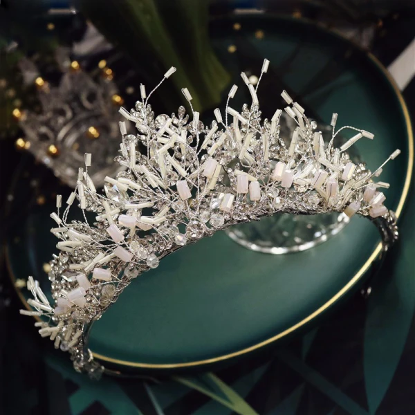 Elegant Sølv Beading Rhinestone Tiara 2020 Metall Har Tilbehor Bryllup