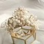 Fabelaktig Gull Tiara Bryllup Tilbehør 2020 Metall Beading Perle Rhinestone Har Tilbehor