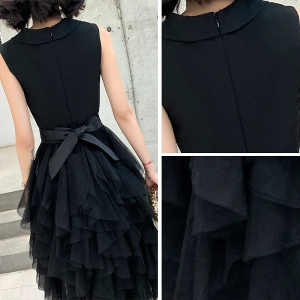 Chic Beautiful Black Cocktail Dresses 2020 A-Line Princess V-Neck Sleeveless Sash Formal