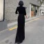 Vintage / Originale Noire Transparentes Robe De Soirée 2020 Gaine / Ajustement Col Haut 3/4 Manches Paillettes Gland Longue Robe De Ceremonie
