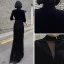 Vintage / Originale Noire Transparentes Robe De Soirée 2020 Gaine / Ajustement Col Haut 3/4 Manches Paillettes Gland Longue Robe De Ceremonie