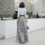 Chic / Belle Gris Robe De Soirée 2020 Princesse V-Cou 3/4 Manches Ceinture Paillettes Gland Longue Volants Robe De Ceremonie