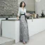 Chic / Belle Gris Robe De Soirée 2020 Princesse V-Cou 3/4 Manches Ceinture Paillettes Gland Longue Volants Robe De Ceremonie