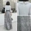 Chic / Belle Gris Robe De Soirée 2020 Princesse V-Cou 3/4 Manches Ceinture Paillettes Gland Longue Volants Robe De Ceremonie