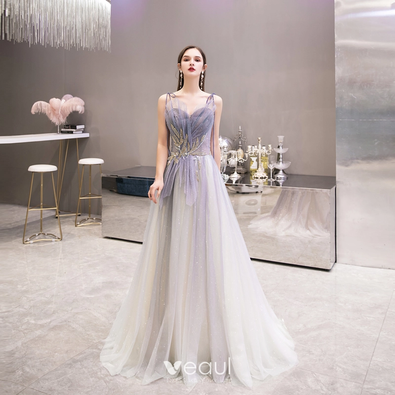 Vestidos morados elegantes clearance
