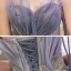 Elegante Violett Farbverlauf Abendkleider 2020 A Linie Spaghettiträger Ärmellos Perlenstickerei Perle Glanz Tülle Sweep / Pinsel Zug Rüschen Rückenfreies