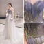 Elegante Violett Farbverlauf Abendkleider 2020 A Linie Spaghettiträger Ärmellos Perlenstickerei Perle Glanz Tülle Sweep / Pinsel Zug Rüschen Rückenfreies
