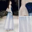 Elegante Königliches Blau Farbverlauf Durchsichtige Abendkleider 2020 A Linie Eckiger Ausschnitt 3/4 Ärmel Glockenhülsen Star Pailletten Lange Rüschen Rückenfreies Festliche Kleider