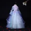 Flower Fairy Lilac Birthday Flower Girl Dresses 2020 Ball Gown High Neck Long Sleeve Appliques Flower Beading Floor-Length / Long Ruffle