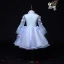 Flower Fairy Lilac See-through Birthday Flower Girl Dresses 2020 Ball Gown High Neck Long Sleeve Flower Appliques Lace Beading Short Ruffle