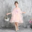 High Low Pearl Pink Flower Girl Dresses 2020 A-Line / Princess See-through Scoop Neck 1/2 Sleeves Appliques Lace Beading Asymmetrical Ruffle