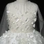 Fée Des Fleurs Blanche Transparentes Robe Ceremonie Fille 2020 Robe Boule Encolure Dégagée Sans Manches Appliques Papillon Perlage Gland Asymétrique Watteau Train Volants
