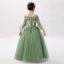 Chic / Beautiful Birthday Flower Girl Dresses 2020 Ball Gown Off-The-Shoulder 3/4 Sleeve Bell sleeves Backless Appliques Lace Beading Pearl Floor-Length / Long Ruffle