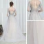 Illusion Champagne Gris Transparentes Robe De Soirée 2020 Princesse Encolure Dégagée Manches Courtes Paillettes Perlage Glitter Tulle Watteau Train Robe De Ceremonie