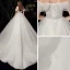 Schöne Ivory / Creme Hochzeits Brautkleider / Hochzeitskleider 2020 Ballkleid Off Shoulder Kurze Ärmel Rückenfreies Glanz Tülle Kapelle-Schleppe Rüschen