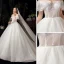Schöne Ivory / Creme Hochzeits Brautkleider / Hochzeitskleider 2020 Ballkleid Off Shoulder Kurze Ärmel Rückenfreies Glanz Tülle Kapelle-Schleppe Rüschen