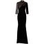 Fashion Black Evening Dresses  2020 Trumpet / Mermaid High Neck 3/4 Sleeve Beading Glitter Polyester Floor-Length / Long Formal Dresses
