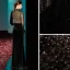 Fashion Black Evening Dresses  2020 Trumpet / Mermaid High Neck 3/4 Sleeve Beading Glitter Polyester Floor-Length / Long Formal Dresses